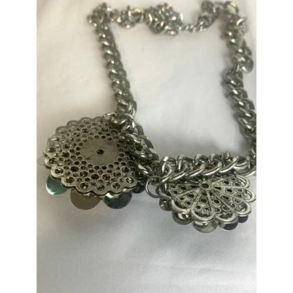 Vera Wang Rhinestone Flower Statement Necklace - Picture 4 of 5